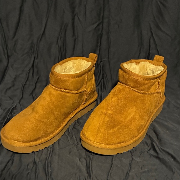 Warm Tan Suede Ankle Boots - Picture 2 of 4
